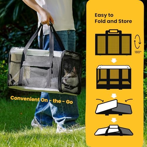 Conlun Soft-Sided Cat Carrier for Small-Medium Cats, Puppies up to 15 Lb, Airline Approved - Image 4