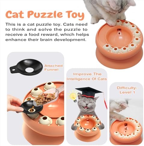 KADTC Cat Puzzle Toy Slow Feeder Bowl for Fast Eater, Kitten Enrichment Toy - Image 5