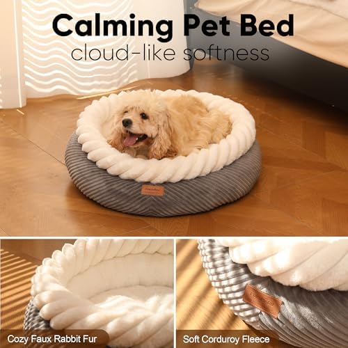 FUKUMARU Cute Cat Bed, 25in Large Round Cat Beds for Indoor Cats, Washable - Image 3