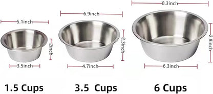 FOYO Stainless Steel Pet Bowls Set - Cat and Dog Small Bowls, 12 OZ Food and Water Dishes, Set of 2