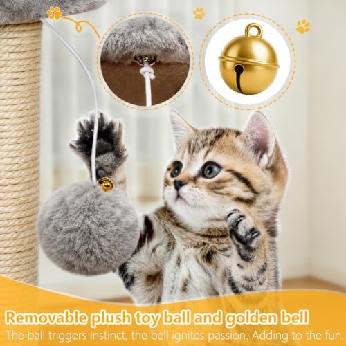 BEWISHOME Cat Tree with Scratching Post, Cat Tower for Indoor Cats - Image 3