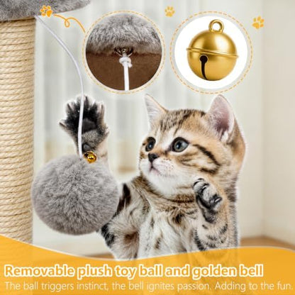 BEWISHOME Cat Tree with Scratching Post, Cat Tower for Indoor Cats - Image 3