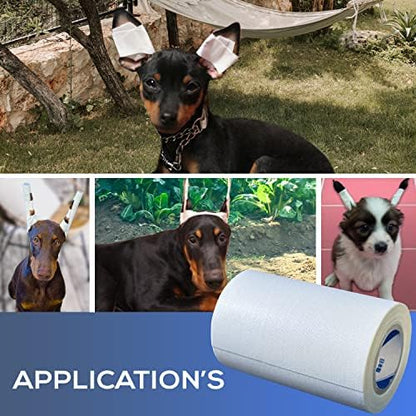 Ear Tape for Dogs 1 Pack with Dog Ear Cleaner Cotton Swabs, Self Adhesive Cotton Tape for Dog Ear Protection and Support, Ear Care Set for Dogs (3.0 inch (75 mm)) - Image 6