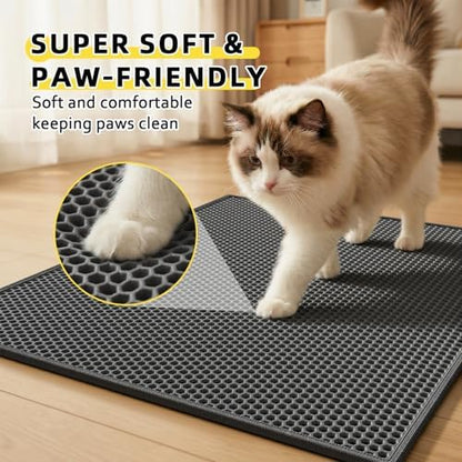 Cat Litter Mat, 30"x24", Waterproof, Easy to Clean (Black-1Pack) - Image 4