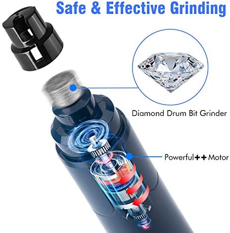 Casfuy Dog Nail Grinder with LED Light - Upgraded 2-Speed Electric Pet Nail Trimmer Powerful Painless Paws Grooming & Smoothing for Small Medium Large Dogs & Cats (Dark Blue) - Image 4