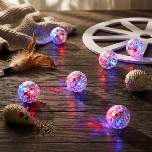 Sratte 4 Pcs Rechargeable Light up Cat Ball Ghost Hunting, Clear - Image 6
