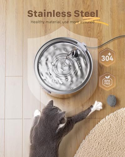 Cat Fountains for Drinking Stainless Steel: 108oz/3.2L Cat Water Fountain - Image 4