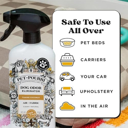 Pet-Pourri Air + Fabric Dog Odor Deodorizer Spray, Canine Coconut 16 Fl Oz - Image 7