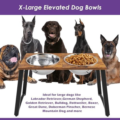 Elevated Dog Bowls for X-Large Dogs with Spill Proof Mat 2 X-Large 3000ML(13CUPS) Stainless Steel Dog Bowls, 16.5" Tall Raised Dog Bowl Stand,Dog Food & Water Bowls for Large, Extra Large Dogs - Image 2