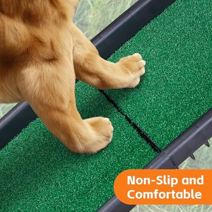 61 Inches Folding Dog Ramp for Cars Trucks SUVs Portable Pet Ramps for Large Dogs Non-Slip Stairs Step Ladder with Raised Siderails and Carrying Handle - Image 3