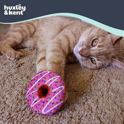 Huxley & Kent Plush Crinkle Catnip Cat Toy, Strawberry Donut - Image 3