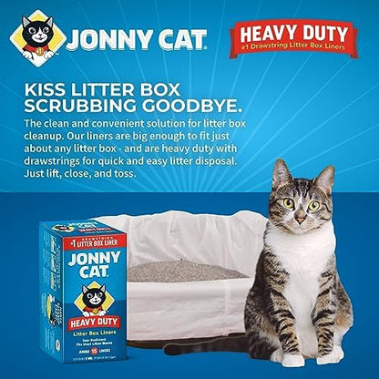 Jonny Cat Litter Box Liners: Heavy Duty - Tear & Leak Resistant - Drawstring Close - Jumbo, 1 Count (Pack of 30) - Image 4