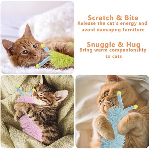 3 Pack Catnip Toys,Soft Cat Pillows Toys with Antennae, Funny cat Toy - Image 5