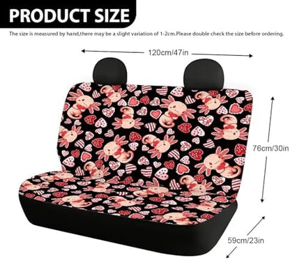 AFPANQZ Axolotl Car Seat Cover for Women Polyester Fabric Protector Accessories Soft Washable Decorations Cloth Backseats Rear Seat Cushion Protection Cream - Image 4