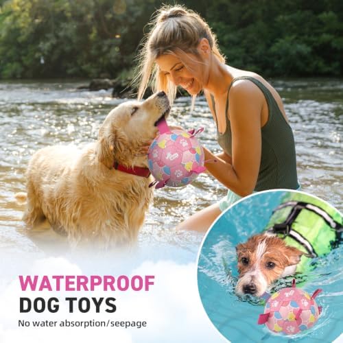 QDAN Dog Soccer Ball Toy with Strap, Pastel Color Puppy Toys Gifts, 6 Inch - Image 3