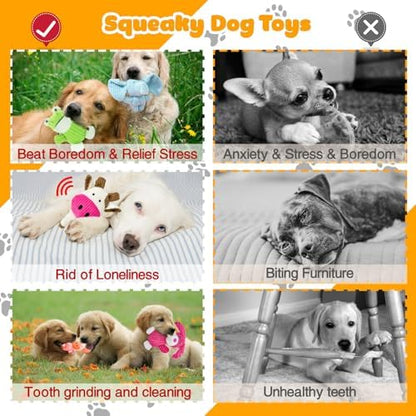 MRSOHRET Dog Toys Squeak, Tough Plush Puppy Chew Toy for Aggressive Chewers - Image 5