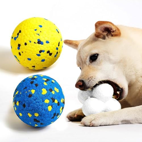 Kimee 3.9'' Dog Balls Tennis Balls Dog Toys for Aggressive Chewers 3 Balls by KittyandDogFunwithKimee