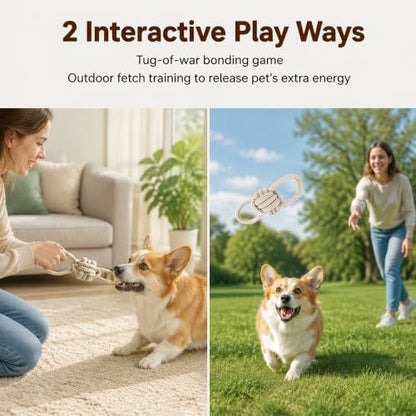2 Pack Dog Rope Chew Toys Set, Medium & Small Dogs Tug of War Toy, Knotted Cotton Rope Ball Toys for Indoor Outdoor Fetch Training Play Toy (Style B) - Image 5