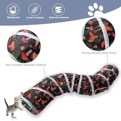 Sheldamy Cat Tunnel, S-2-Way Cat Tunnels for Indoor Cats, Collapsible Cat Play Tunnel, Interactive Toy Maze Cat House for Cats, Puppy, Kitty, Kitten, Rabbit - Image 4