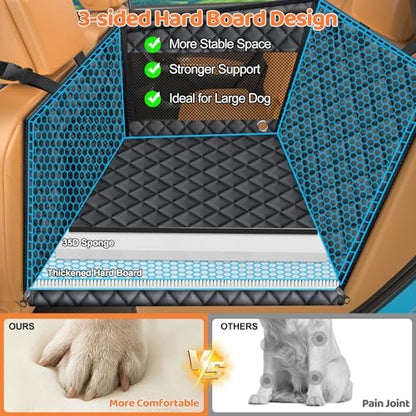 URPOWER Hard Bottom Dog Car Seat for Back Seat, Waterproof Hammock - Image 3