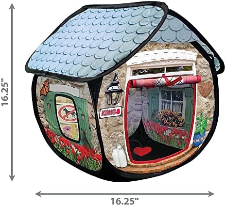 KONG PlaySpaces Bungalow Cat Hideaway - Hide and Seek Collapsible Tunnel with Toys - Image 5