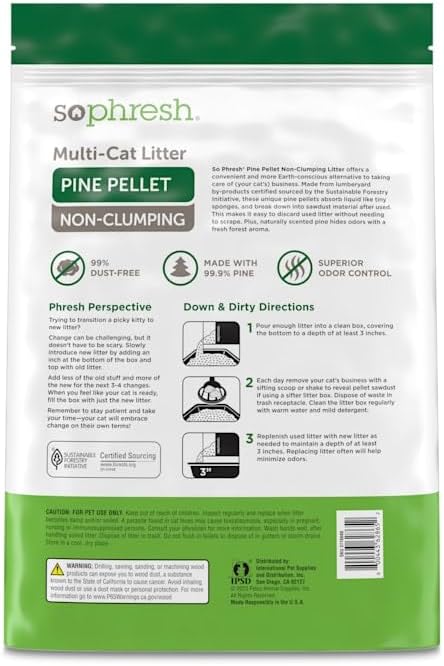 So Phresh Pine Pellet Non-Clumping Cat Litter 20 lbs.
