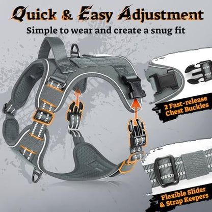 rabbitgoo Tactical Dog Harness Medium Sized, No Pull Service Pet Vest - Image 4
