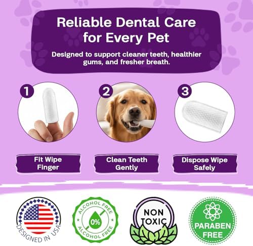 Dog & Cat Dental Wipes - Finger Toothbrush for Plaque, Tartar & Breath - Image 5