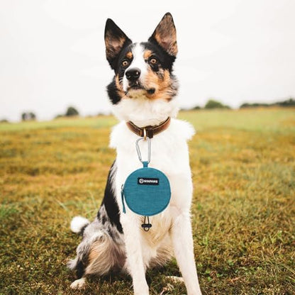 Dog Poop Bag Holder for Leashes- Dog Treat Pouch with Waterproof Zipper,Puppy Training Small Bag with Carabiner & Bungee Toggle,Two Pockets for Dry or Wet Treats-Pet Travel Walking Essentials (Green) - Image 7