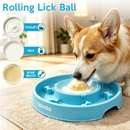 Slow Feeder Dog Bowls, Fun Slow Feeding & Lick Bowl with Rolling Ball - Image 4