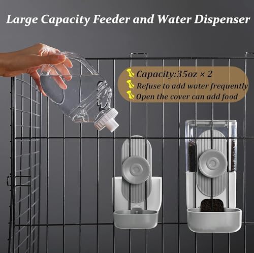 Kenond 35oz Rabbit Feeder,Bunny Water Dispenser,Pet Water Bottle for Cage - Image 2