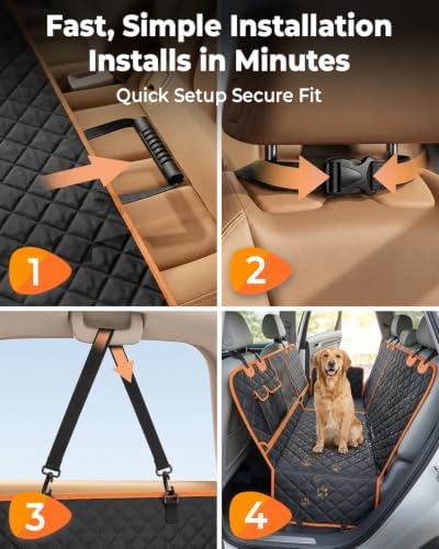 INDCAN Dog Car Seat Cover for Back Seat, Waterproof Hammock for Car & SUV - Image 6