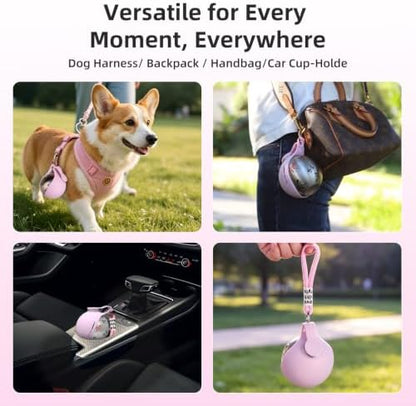 2-in-1 Portable Dog Water Bottle for Small Dogs - Leak-Proof & Compact Dog Travel Water Bottle -Stainless Steel Bottle & Silicone Bowl - Ideal for Walking, Hiking & Travels (10 fl oz, Pink) - Image 3
