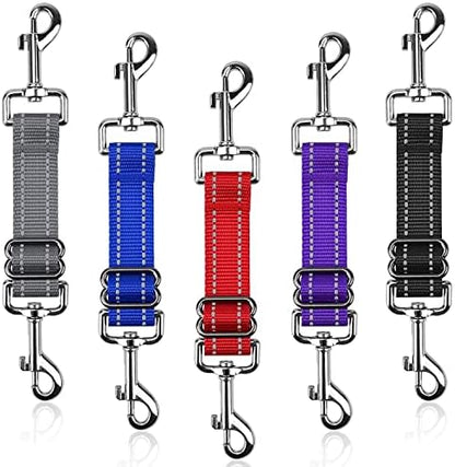 YUEPET Dog Safety Collar Clips 5 Pack Adjustable Prong Collar Backup Clip Reflective Double Ended Backup Clasp Leash Connector for Dog Harness to Collar Safety Clip by YUEPET