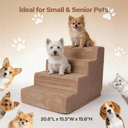 PAWISE 4-Step Dog Stairs, Breathable Mesh Non-Slip Pet Steps for High Beds - Image 7