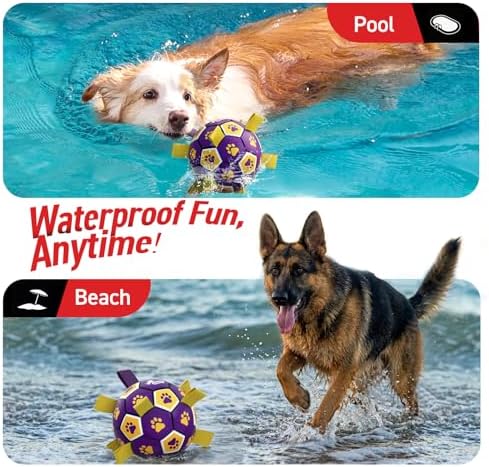 QDAN Extra Large Dog Toy Soccer Ball, Durable Dog Balls with Straps, 9 Inch - Image 2