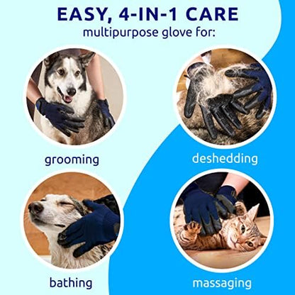 Pat Your Pet Grooming Gloves - Cat & Dog Hair Remover Glove for Deshedding Long and Short Fur - Image 2