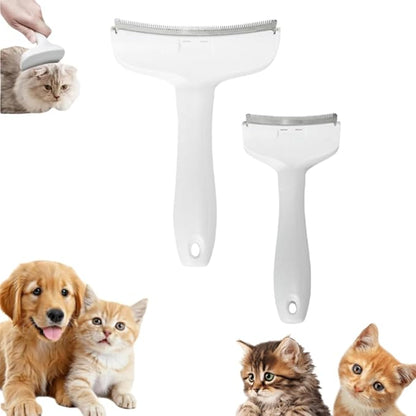 V-Tooth Deshedding Comb, Pet Hair Removal Tool, Multifunctional Hairs Removal Brush, Cat Dog Grooming Brush, Tight V-shaped Comb Teeth To Effectively Remove Pet Hair Loss (White, L+S)
