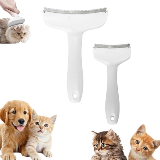 V-Tooth Deshedding Comb, Pet Hair Removal Tool, Multifunctional Hairs Removal Brush, Cat Dog Grooming Brush, Tight V-shaped Comb Teeth To Effectively Remove Pet Hair Loss (White, L+S)