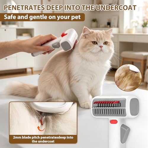 Deshedding Brush for Cats - 2-in-1 Pet Dematting Comb & Undercoat Rake - Image 5
