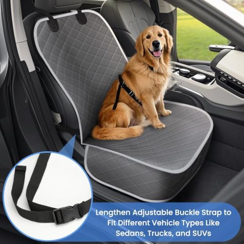 ELONGRIVER Dog Car Seat Covers, Waterproof Front Seat Cover - Image 2