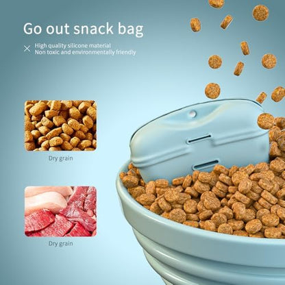 2 Pcs Silicone Dog Treat Pouch,Portable Dog Training Pouch for Treats with Magnetic Closure and Clip,Snacks and Treats to Take Along With Your Dog When Walking(Sky Blue + Light Green) - Image 7