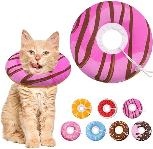 Seyezo Cat Cone Collar Soft, Adjustable Cat Recovery Cone, Pink, Small by Seyezo