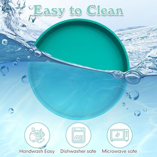 Silicone Dog Bowl Shallow Cat Food Bowls 7" Wide Puppy Plates Whisker Fatigue Pet Feeding Dishes for Dry Food and Wet Food Indoor (Round Green) - Image 6