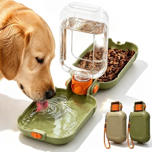 Dog Water Bottle, Puppy Essentials, Collapsible Dog Bowls (Green) by Unknown