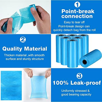 Teling 3000 Count Dog Poop Bags with 3 Dispensers, Blue - Image 3