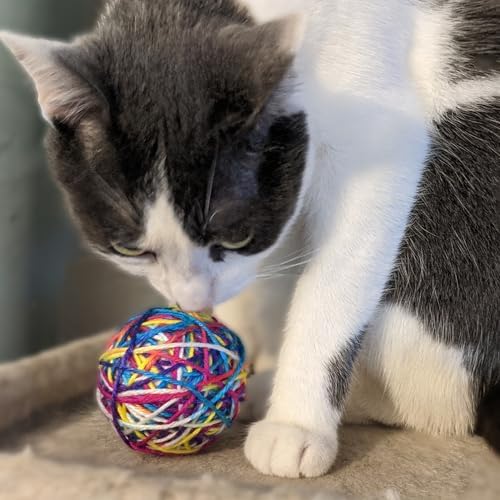 SPOT Ethical Products Sew Much Fun/Yarn Ball Cat Toy / 2.5" / 2Pack, Multicolor - Image 3