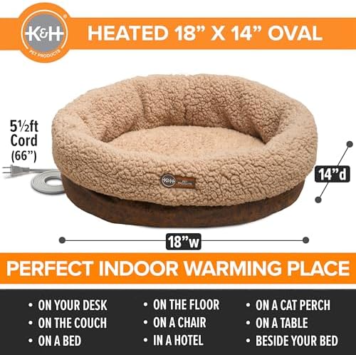 K&H Heated Cat Bed, Thermo-Snuggle Cup Bomber Indoor, Safety Listed, 18x14 - Image 2
