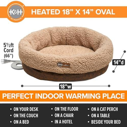 K&H Heated Cat Bed, Thermo-Snuggle Cup Bomber Indoor, Safety Listed, 18x14 - Image 2