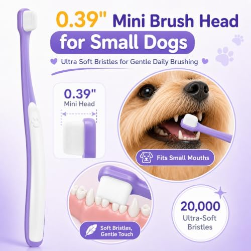 Small Dog Toothbrush, Mini Head, Soft Bristles, Under 30 lbs - Image 2